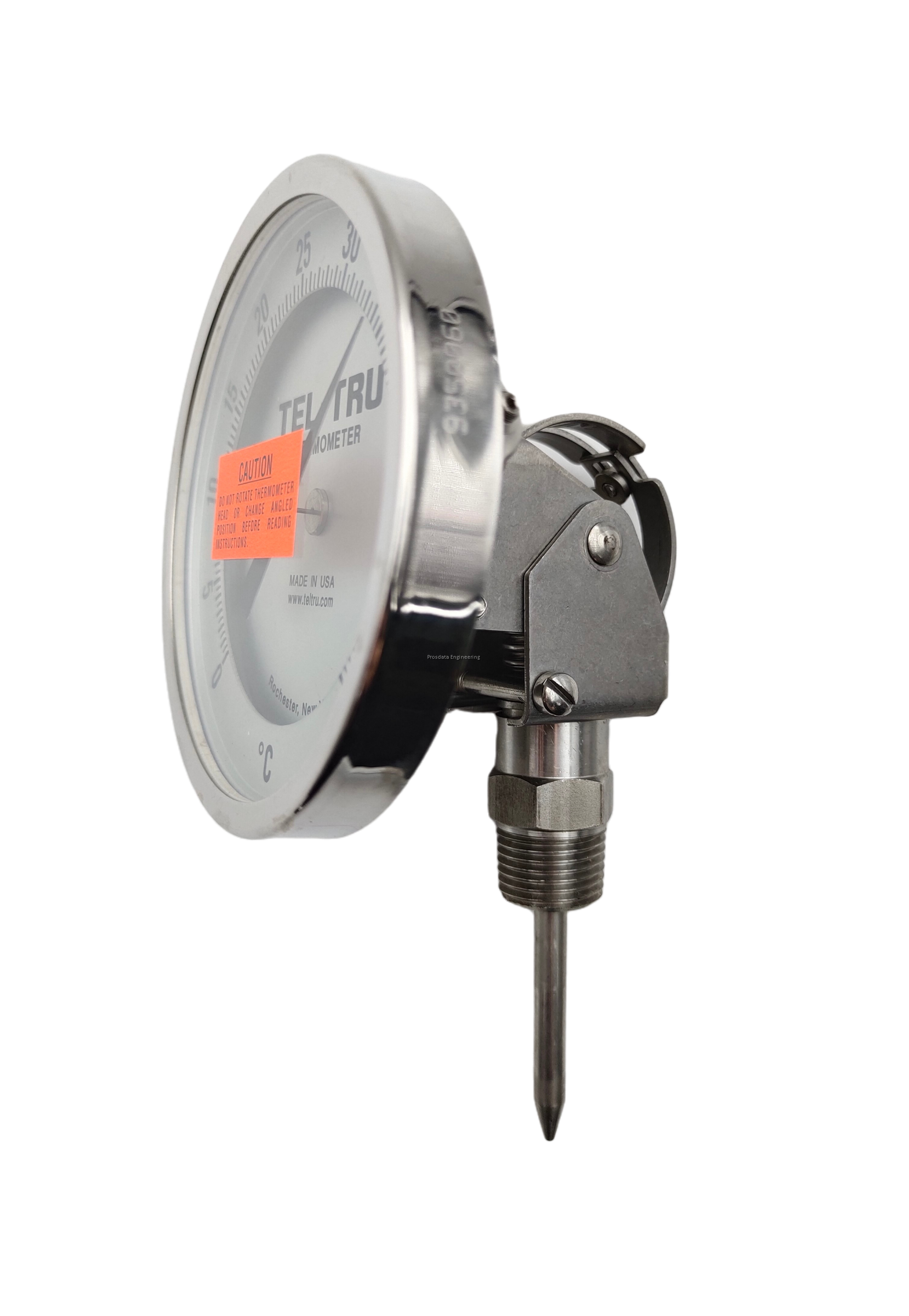 TELTRU 4" Dial Size Adjustable Angle Thermometer